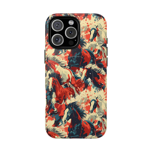 Red White Blue Horses Magnetic Case