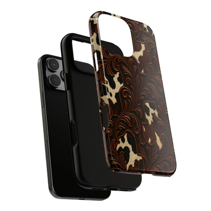 Faux Tooled Cowhide Tough Phone Case