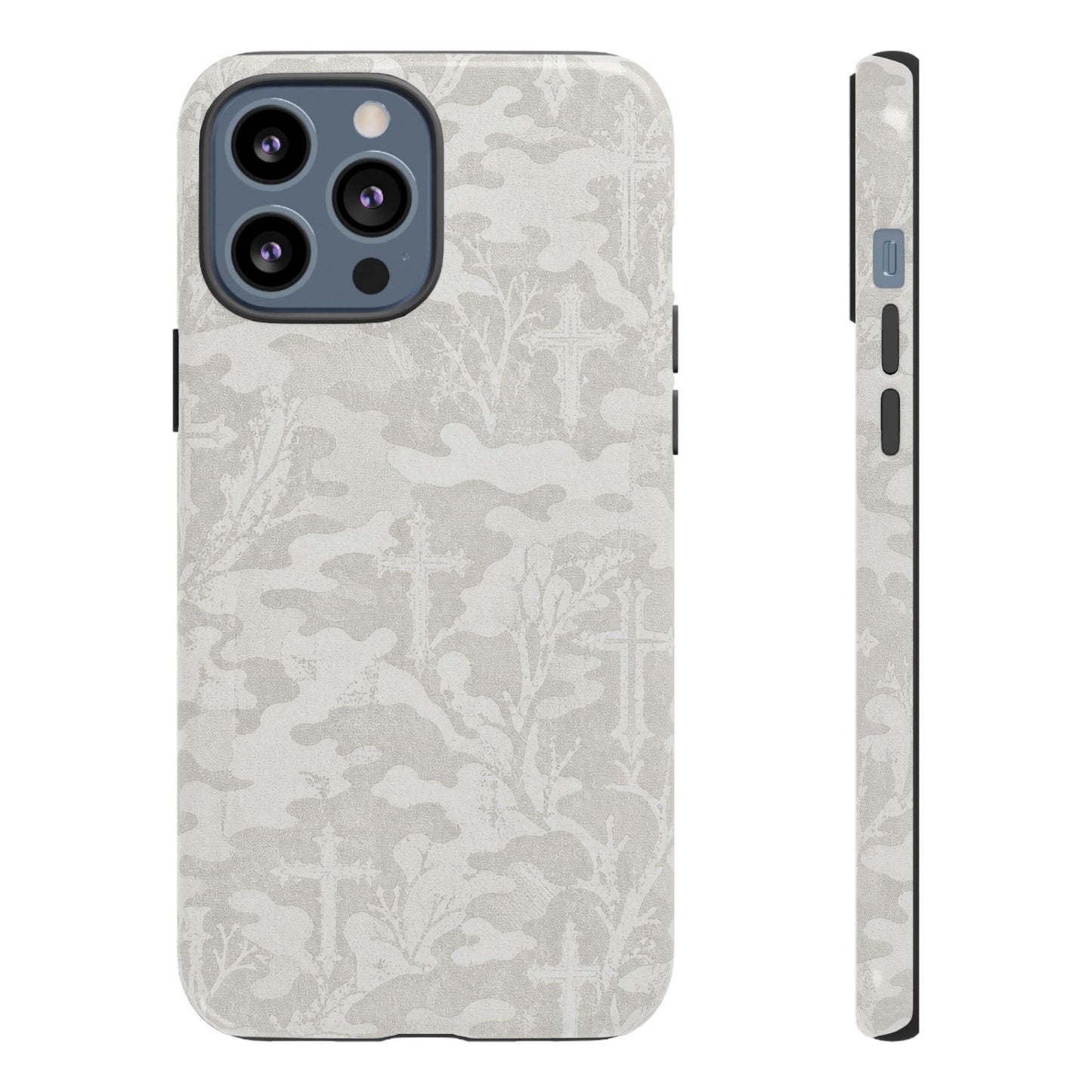 White Camo Cross Tough Case