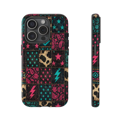 Neon Cowhide Patchwork Tough Case