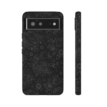 Western Noir Floral Hats Tough Case