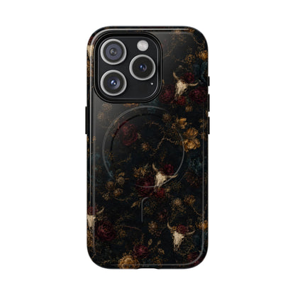 Bull Skull Bloom Magnetic Case