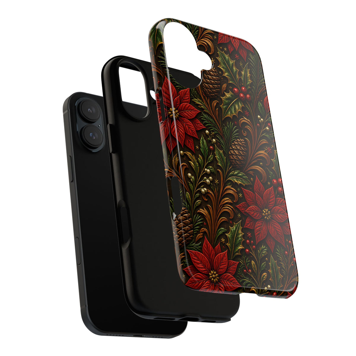Carved Christmas Holly Tough Case