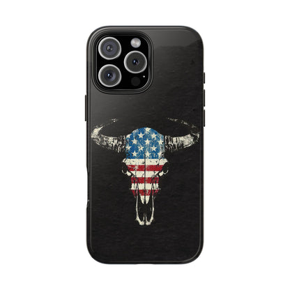 Patriotic Bull Skull Phone Case