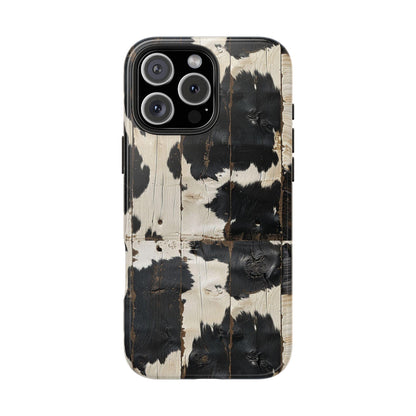Black Wooden Cowhide Phone Case