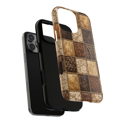 Leather Lace Patchwork Magnetic Case