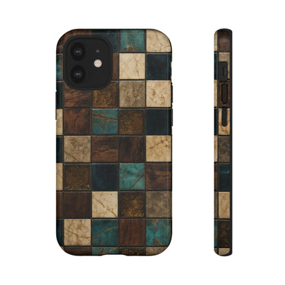 Teal Walnut Tile Tough Case
