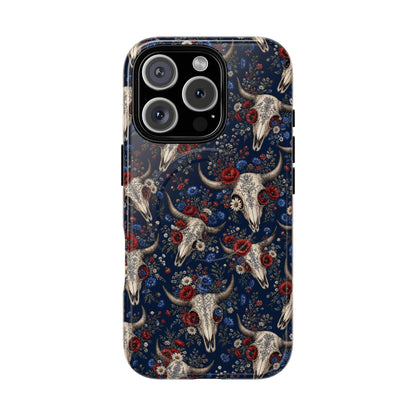 Patriotic Floral Skulls Magnetic Case