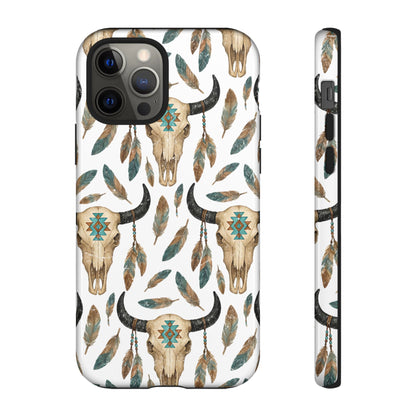 Aztec Feather Skull Tough Case