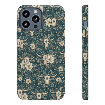 Turquoise Winter Skull Tough Case