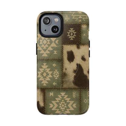 Rustic Sage Patchwork Magnetic Case