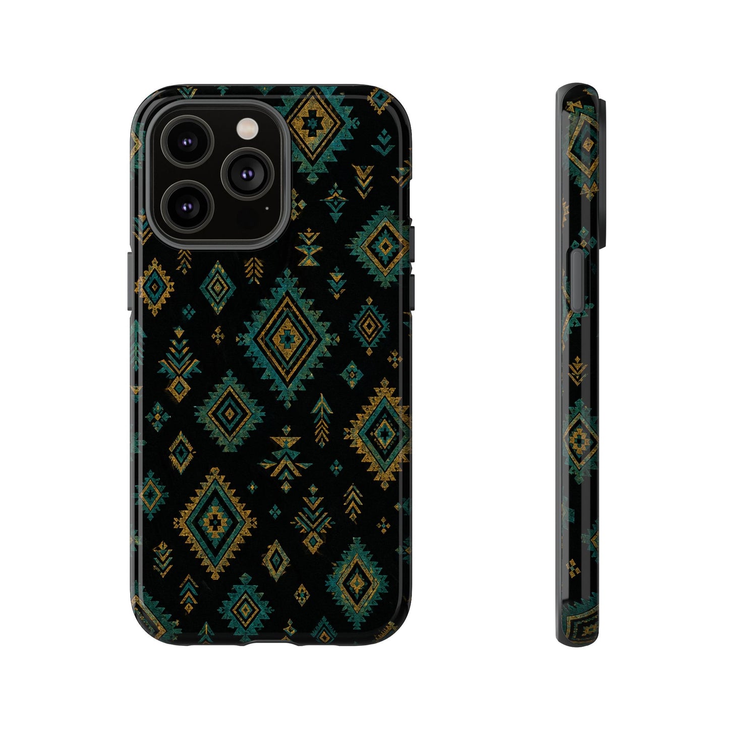 Turquoise Gold Aztec Tough Case