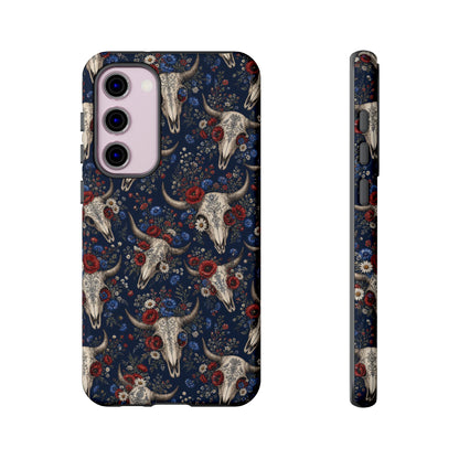 Patriotic Floral Skulls Tough Case