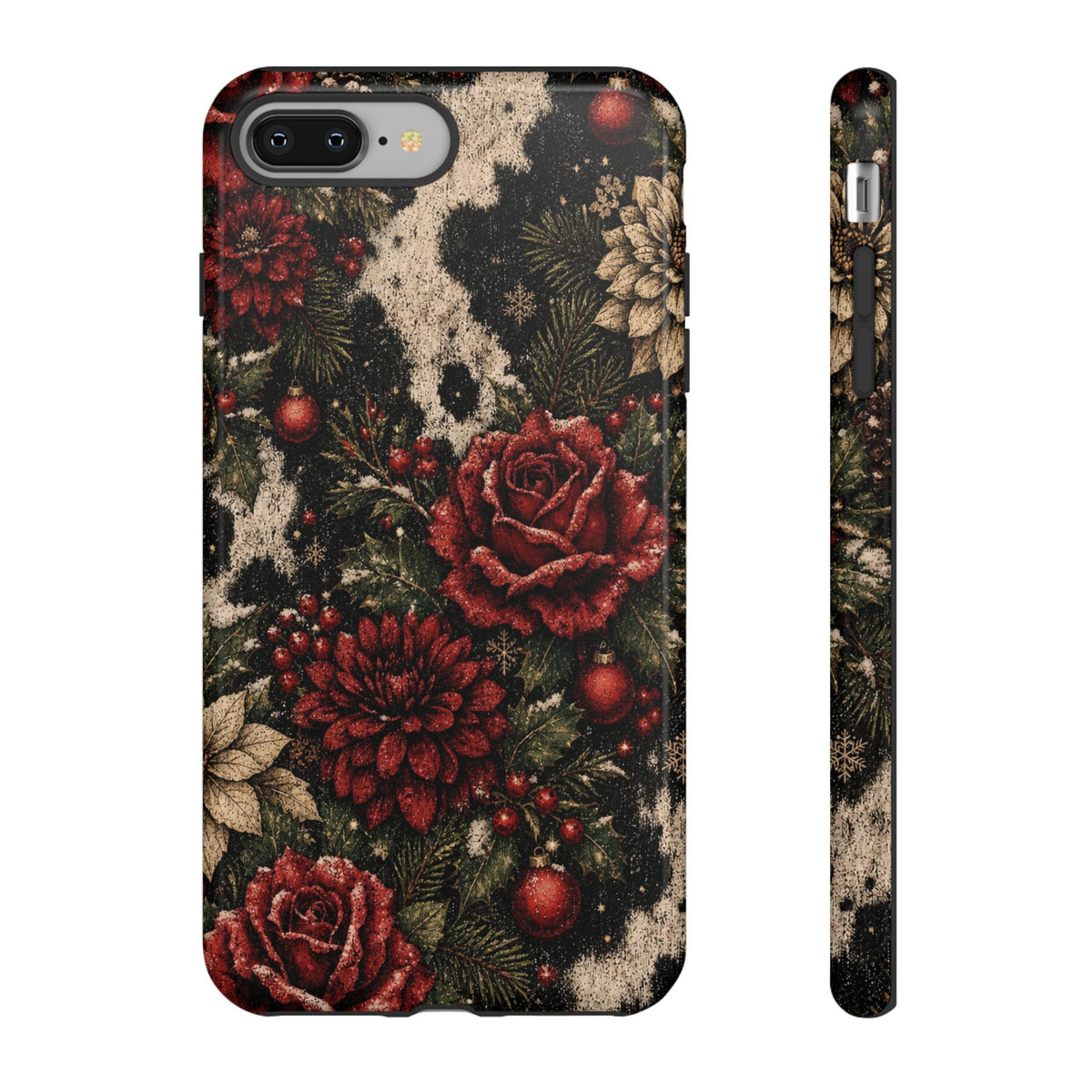 Cowhide Christmas Roses Tough Case