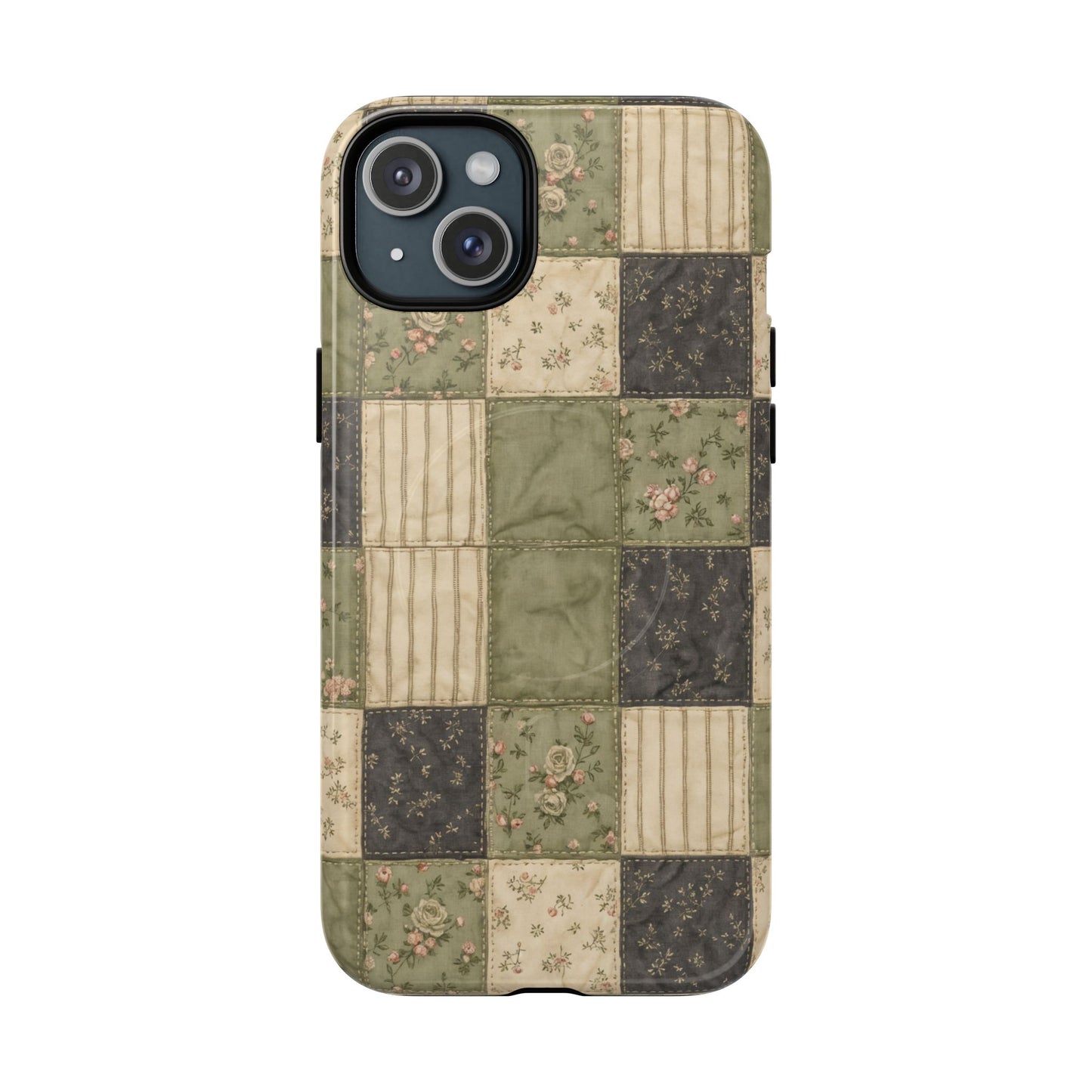 Sage Floral Patchwork Magnetic Case