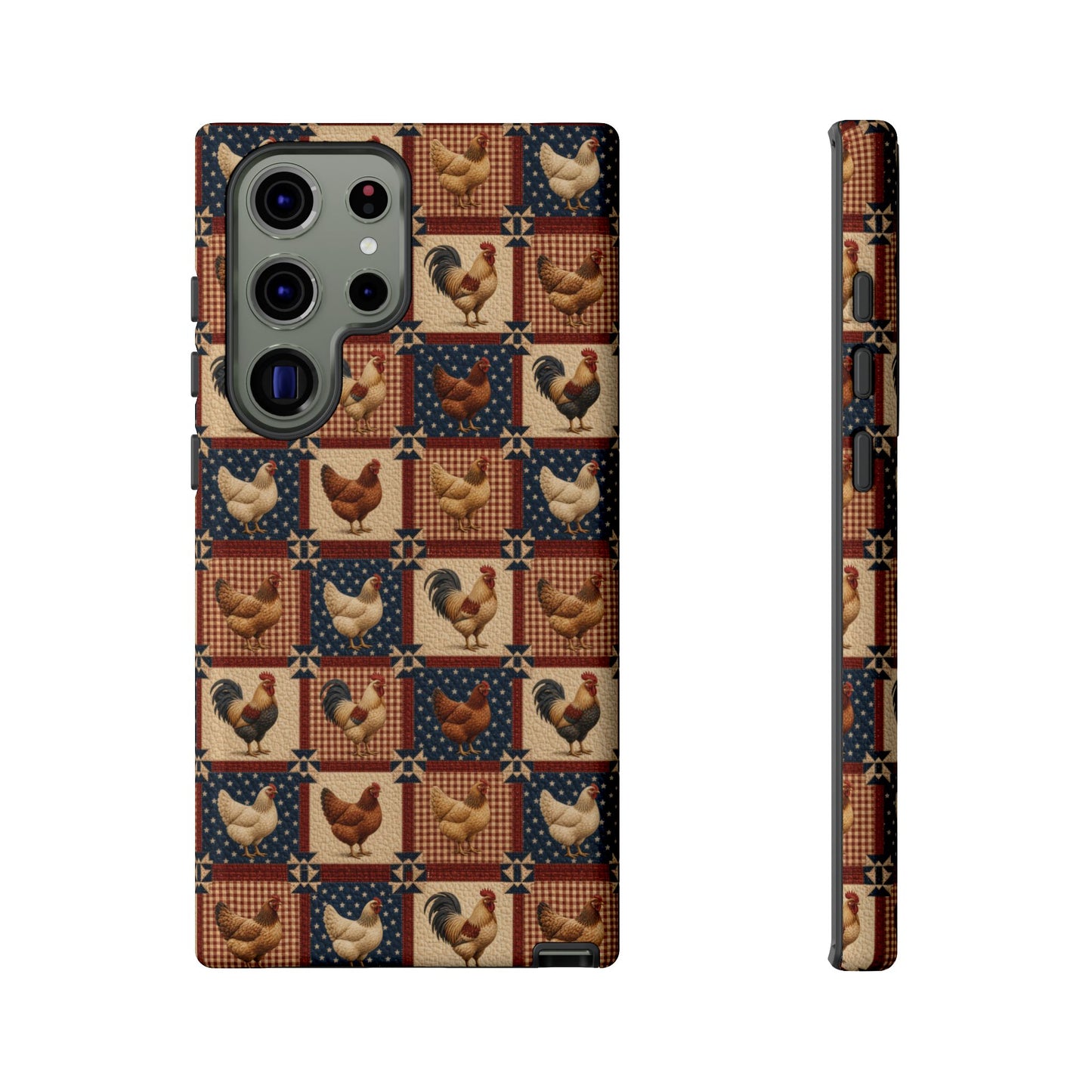 Patriotic Chicken Patchwork Tough Case