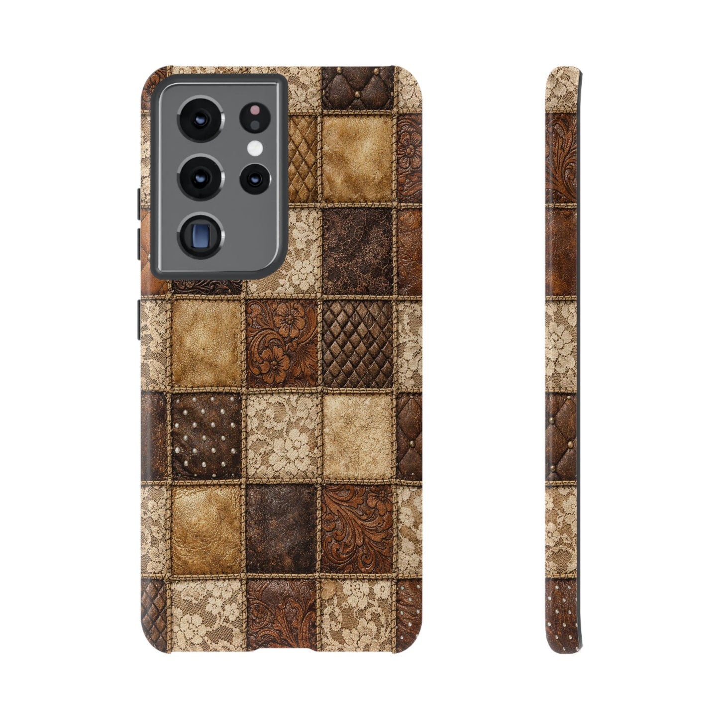 Leather Lace Patchwork Tough Case