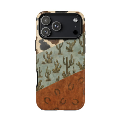 Cowhide Turquoise Cactus Tough Case