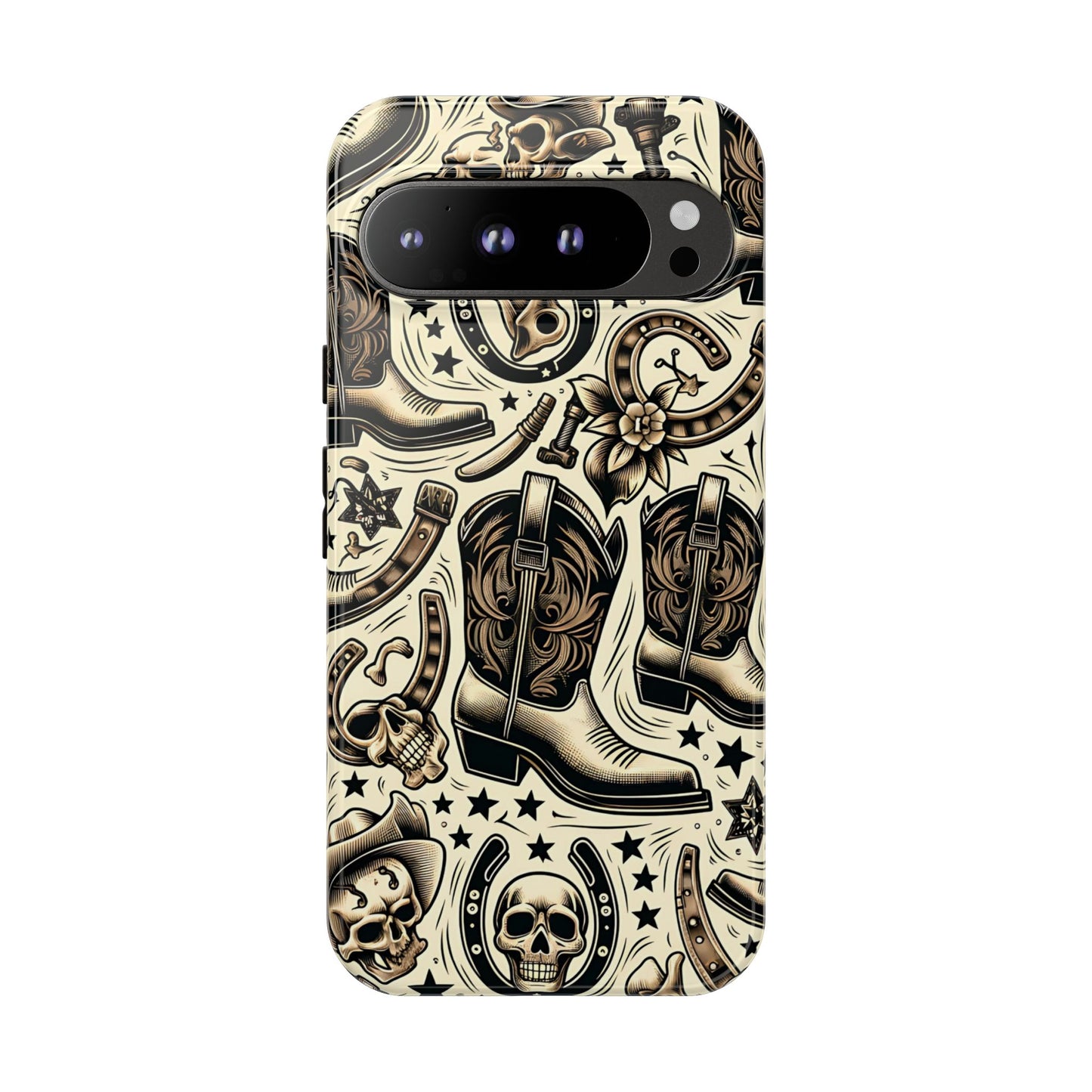 Skulls Boots Horseshoes Tough Phone Case