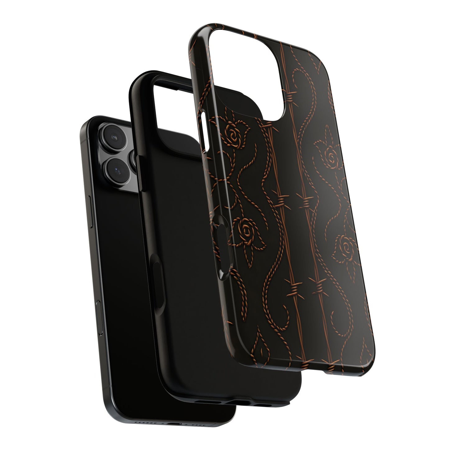 Black Copper Vine Stitch Tough Phone Case