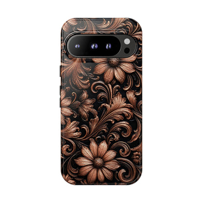 Rose Gold Floral Tough Case
