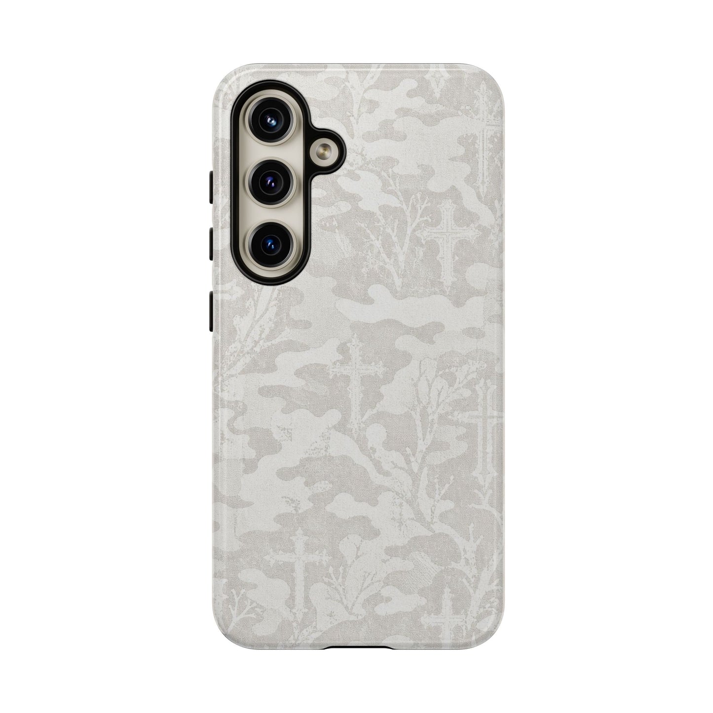 White Camo Cross Tough Case
