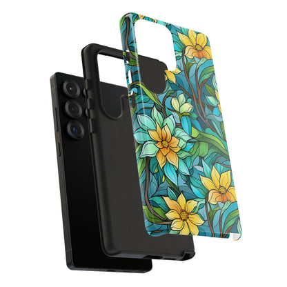 Stained Glass Yellow Flowers Phone Case