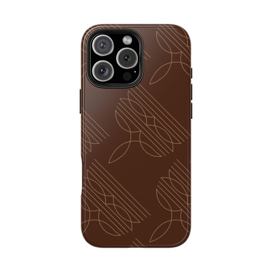 Boot Stitch Pattern Phone Case-Brown