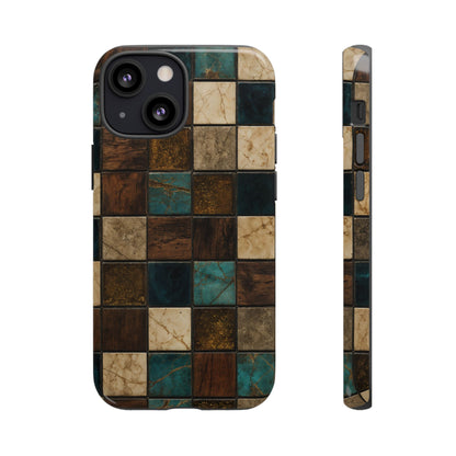 Teal Walnut Tile Tough Case