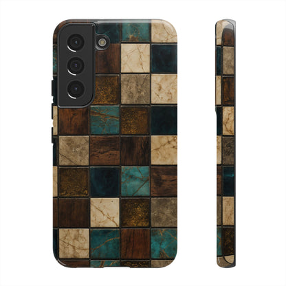 Teal Walnut Tile Tough Case