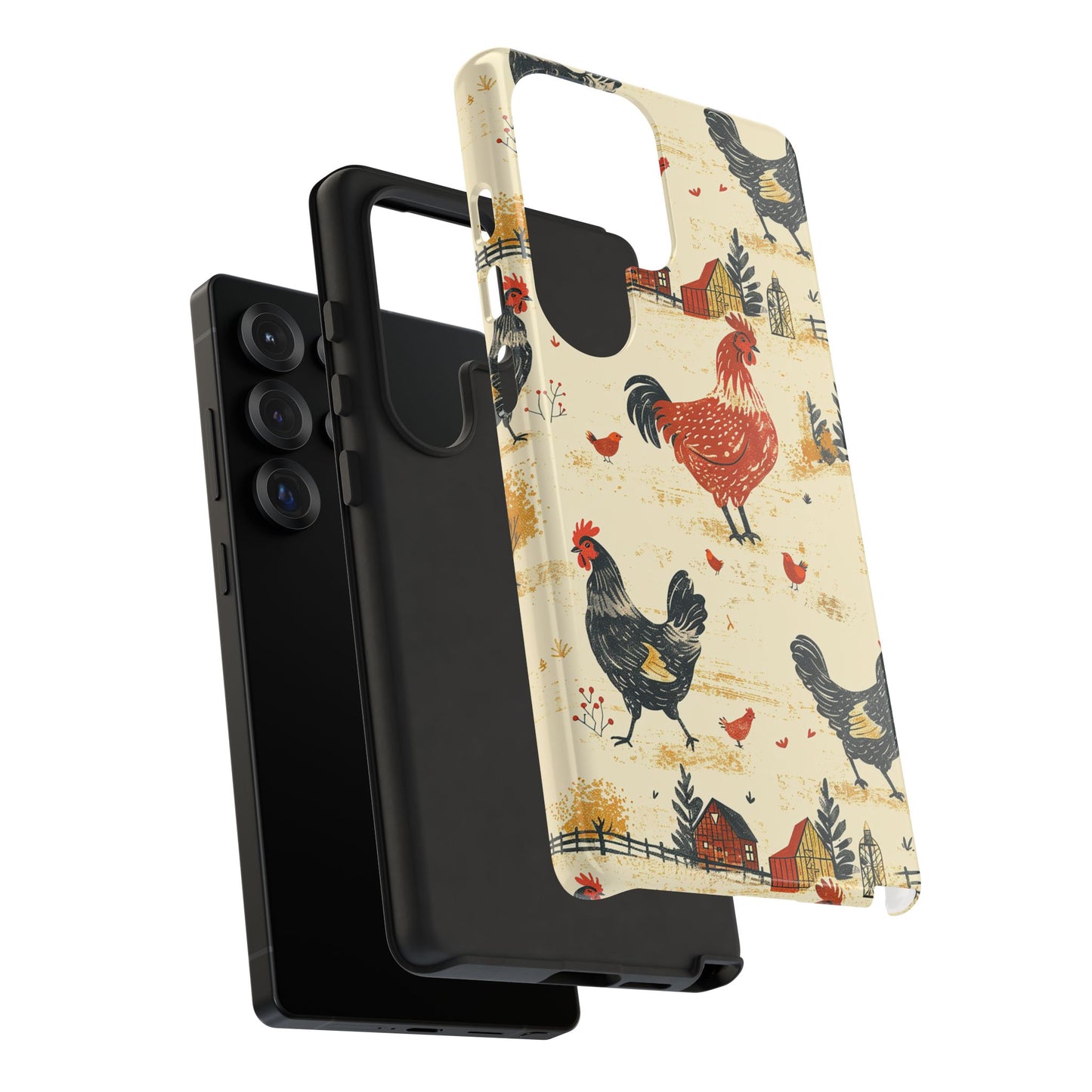 Red Black Chickens Tough Phone Case