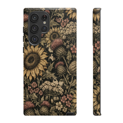 Cowhide Sunflower Thistles Tough Case