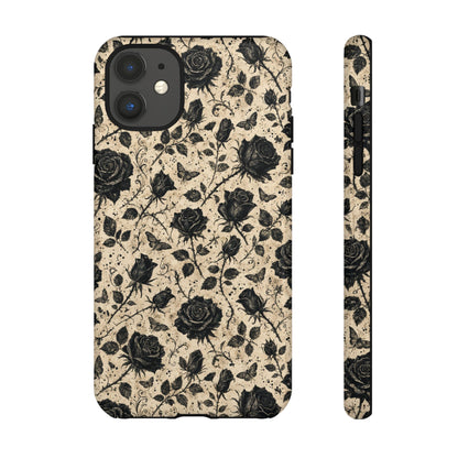 Black Rose Bone Tough Case