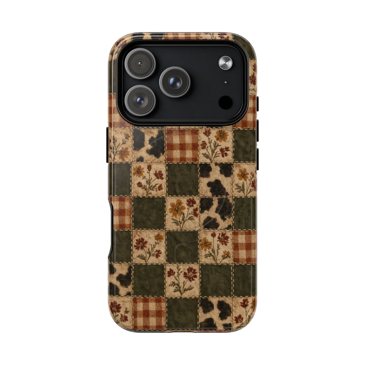 Autumn Plaid Patchwork Magnetic Case