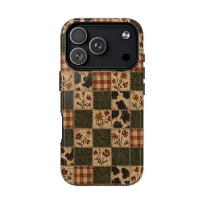Autumn Plaid Patchwork Magnetic Case