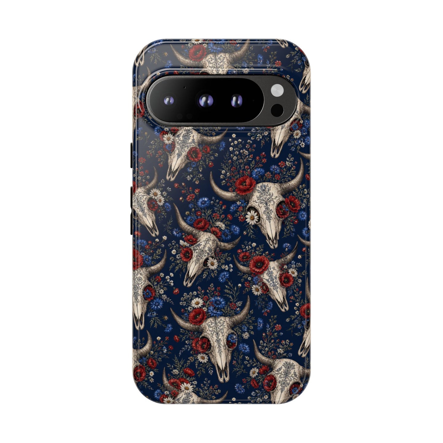 Patriotic Floral Skulls Tough Case