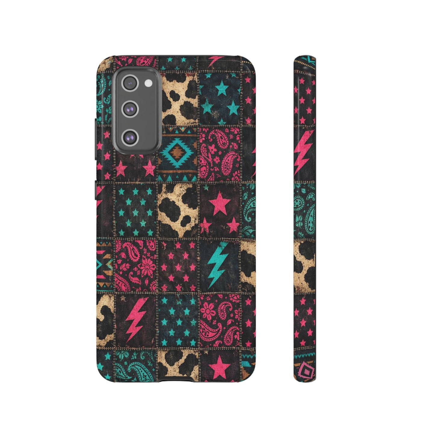 Neon Cowhide Patchwork Tough Case