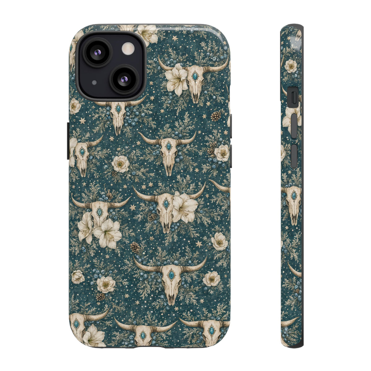 Turquoise Winter Skull Tough Case
