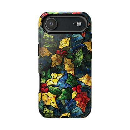 Stained Glass Holly Tough Phone Case