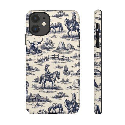 Western Toile Navy Tough Case