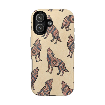 Rose Aztec Wolf Magnetic Case