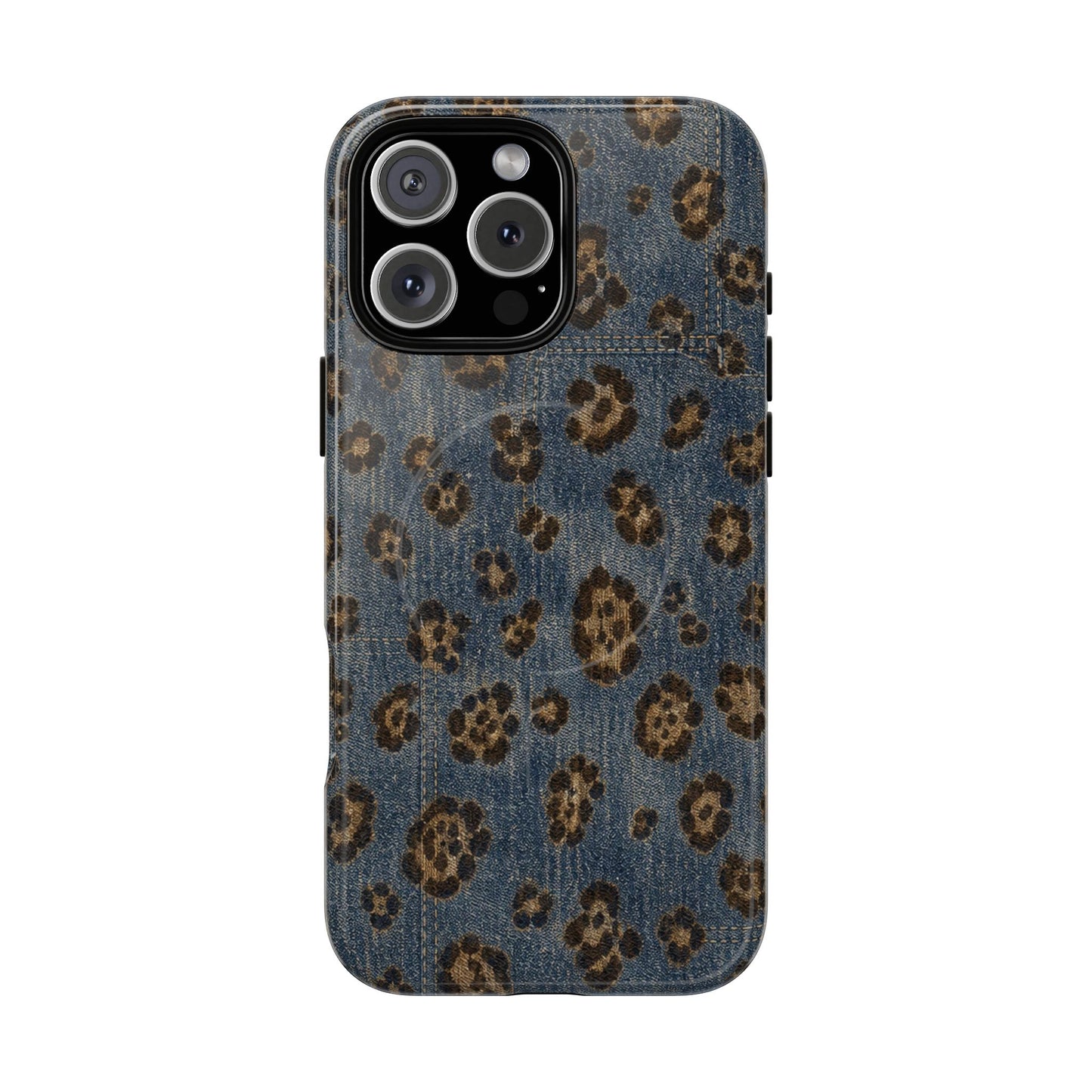 Denim Leopard Magnetic Case