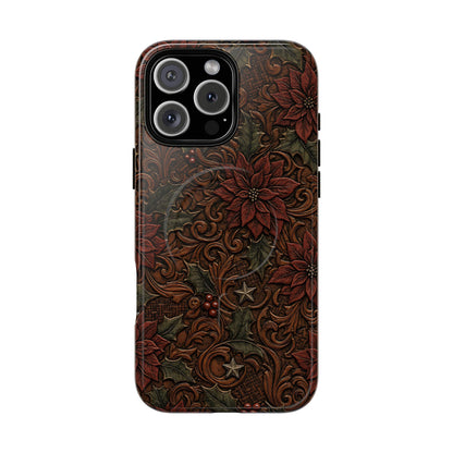 Tooled Poinsettia Magnetic Case