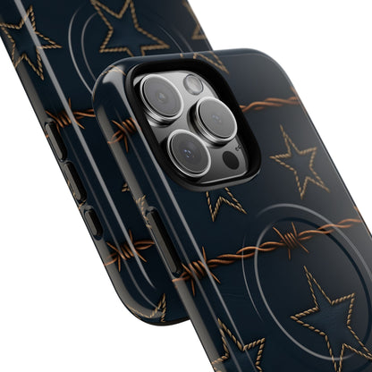 Navy Stars + Barbed Wire Magnetic Case