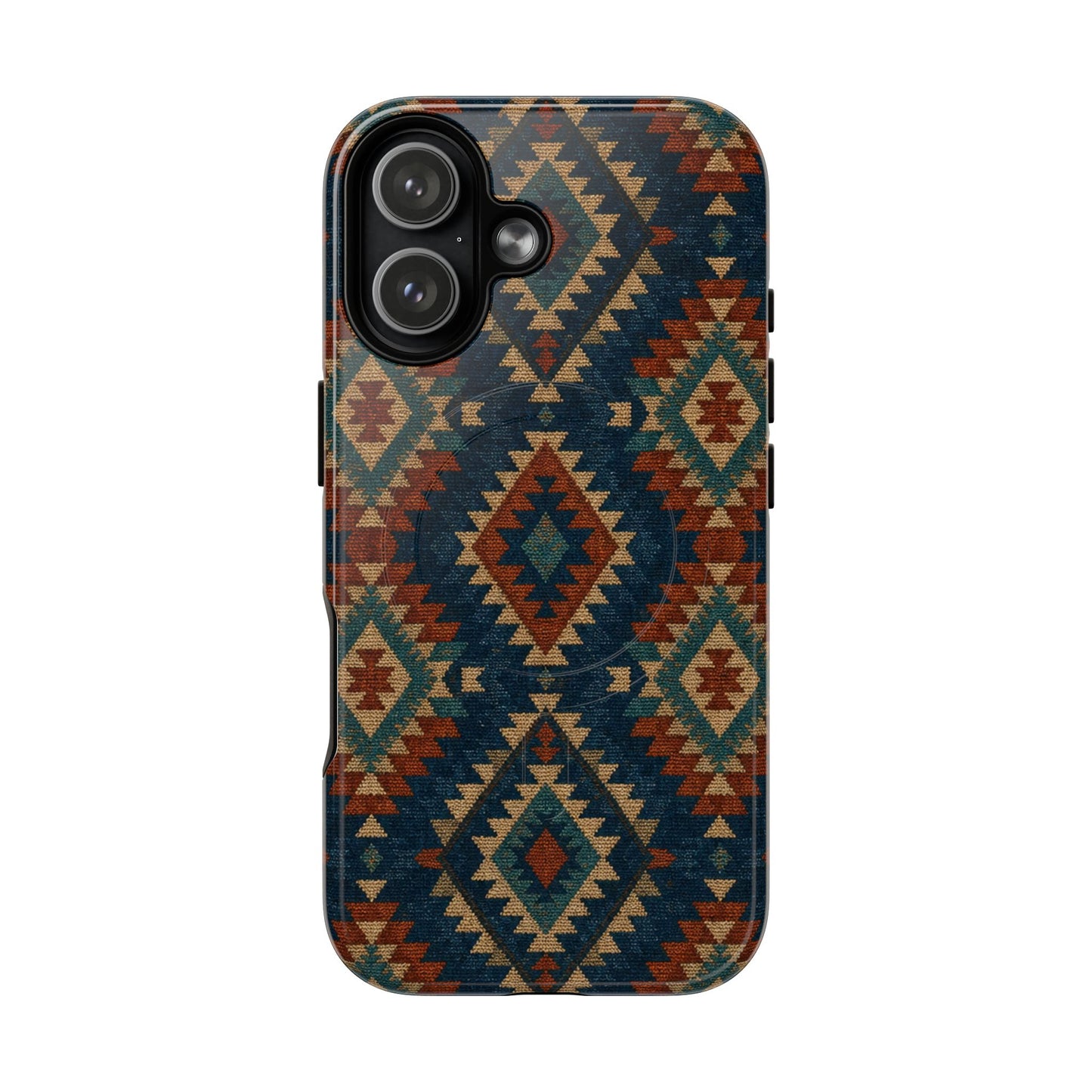 Navy Aztec Magnetic Case