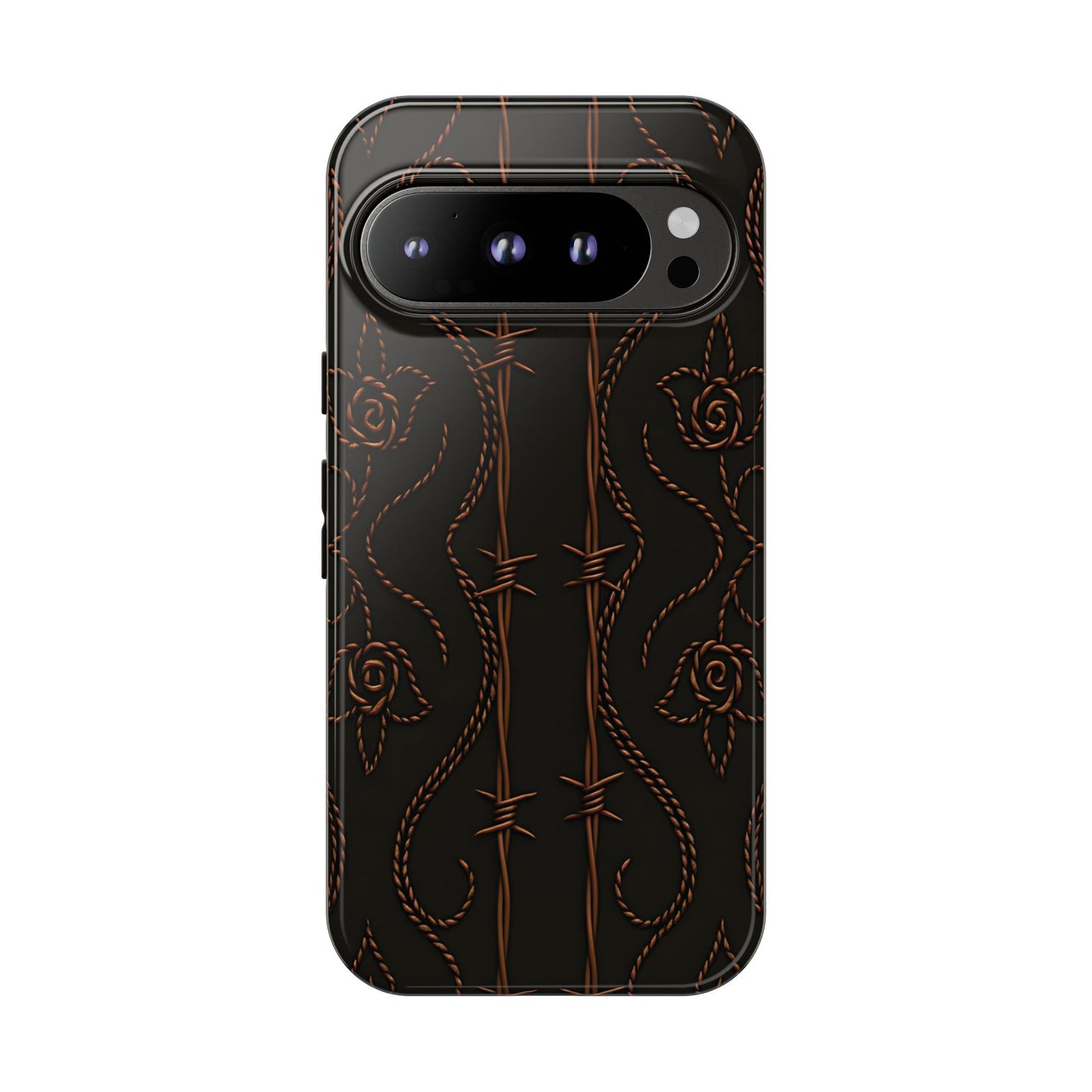 Black Copper Vine Stitch Tough Phone Case