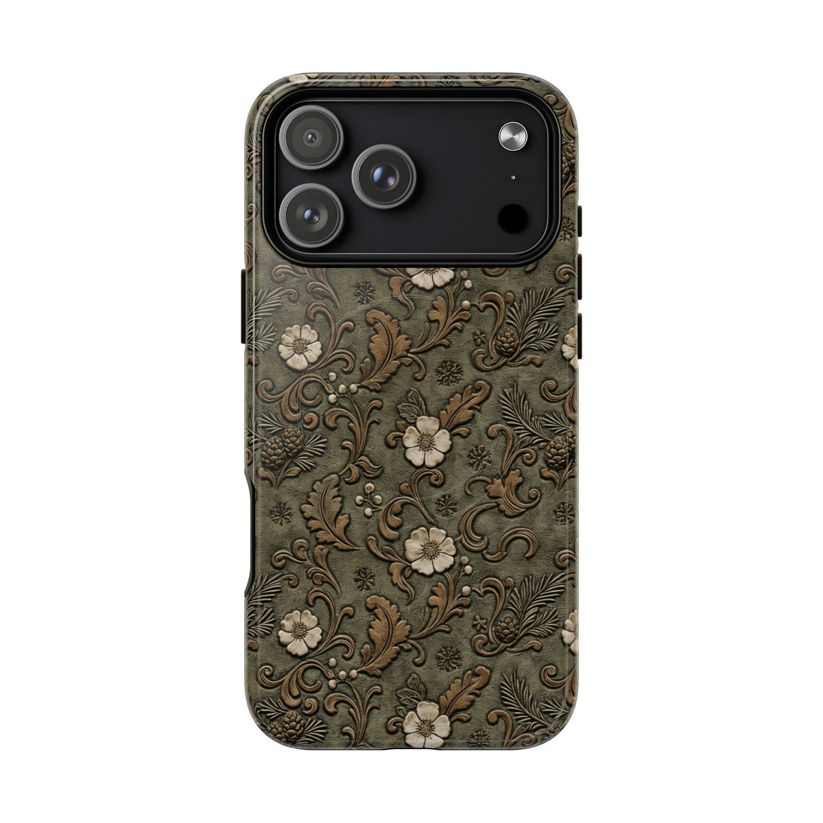 Sage Tooled Roses Magnetic Case