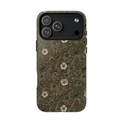 Sage Tooled Roses Magnetic Case