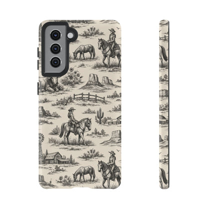 Western Toile Black Tough Case
