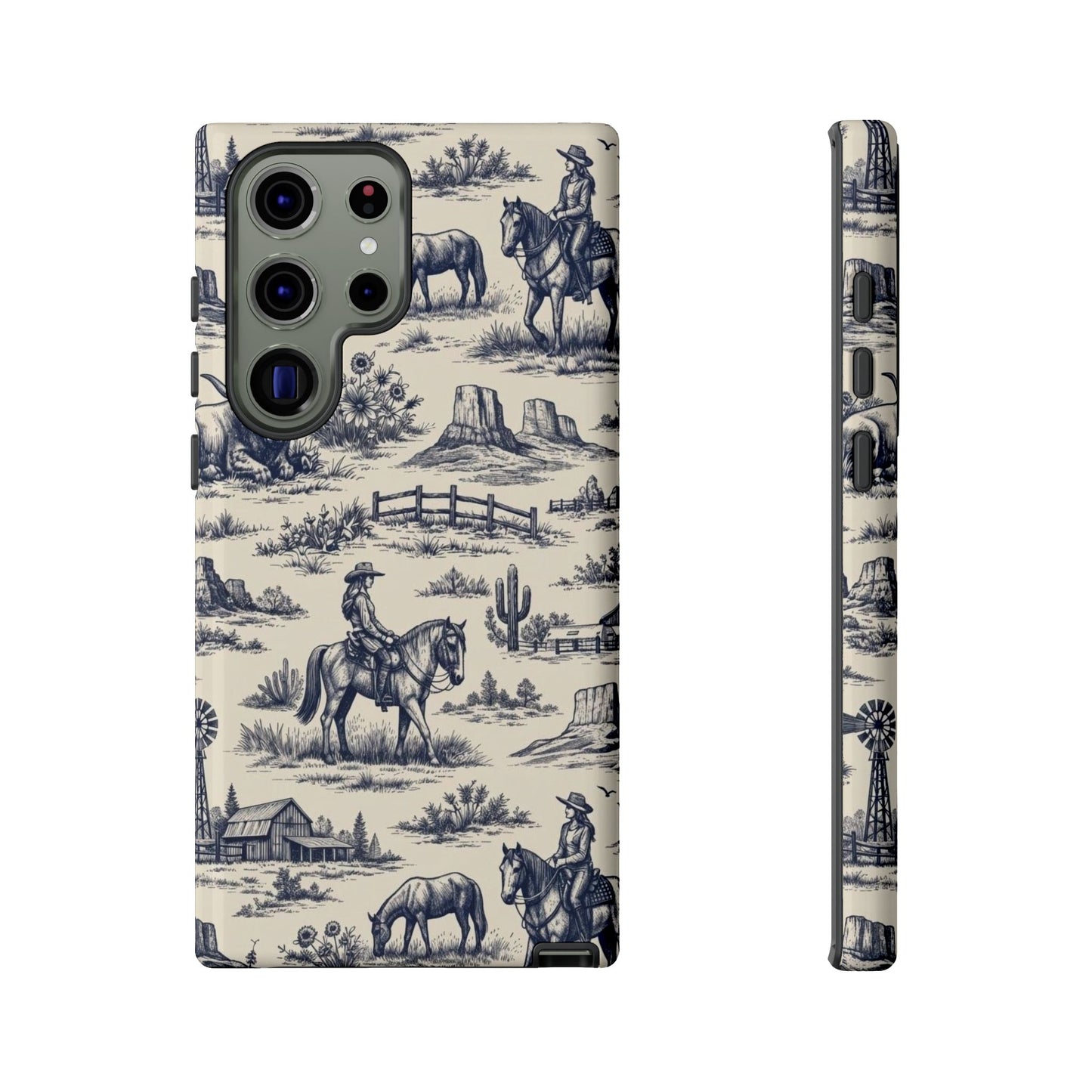 Western Toile Navy Tough Case
